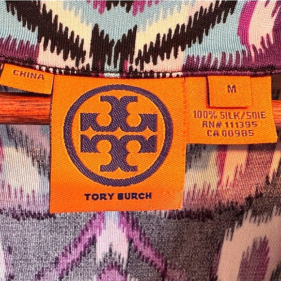 TORY BURCH 100% SILK MIDI DRESS EXCELLENT USED CONDITION SIZE MEDIUM - Picture 4 of 14